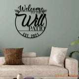 Metal Sign Patio Sign with Led Lights Welcome to Our Patio Sign Custom Family Name Housewarming Gift Wedding Gift Wall