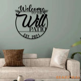 Metal Sign Patio Sign with Led Lights Welcome to Our Patio Sign Custom Family Name Housewarming Gift Wedding Gift Wall