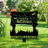 Metal Sign Zombie Hand Halloween Custom Name Metal Stake,Personalized Family Yard Sign Outdoor Door Garden Decor Gift