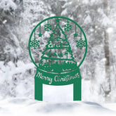 Metal Snow Globe Yard Stake Outdoor Christmas Decor Holiday Decor Merry Christmas Sign Outdoor Decoration Porch Decor