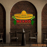 Mexican Hat Logo Sombrero Artwork Led Neon Sign Light