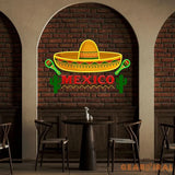 Mexican Hat Logo Sombrero Artwork Led Neon Sign Light