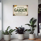 Mine Garden Metal Sign - Personalize Garden Metal Sign - Garden Yard Decor - Personalized Name Garden Stake Metal Yard