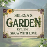 Mine Garden Metal Sign - Personalize Garden Metal Sign - Garden Yard Decor - Personalized Name Garden Stake Metal Yard