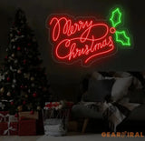 Mistletoe Merry Christmas Neon Sign Merry Christmas Led Sign Christmas Neon Light Christmas Quote Wall Art Christmas