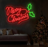Mistletoe Merry Christmas Neon Sign Merry Christmas Led Sign Christmas Neon Light Christmas Quote Wall Art Christmas