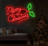 Mistletoe Merry Christmas Neon Sign Merry Christmas Led Sign Christmas Neon Light Christmas Quote Wall Art Christmas