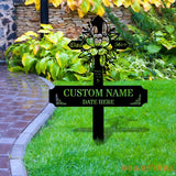 Mom Dad Remembering Plaque with Stake Personalized Metal Garden Marker Memorial Metal Sign Sympathy Gift Grave Marker