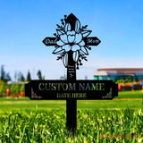 Mom Dad Remembering Plaque with Stake Personalized Metal Garden Marker Memorial Metal Sign Sympathy Gift Grave Marker