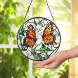 Monarch Butterfly Stained Glass Suncatcher Custom Butterfly Artwork Gift for Mom Insect Window Decor Stained Glass