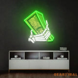 Money Hands Led Neon Acrylic Artwork