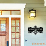 Monogram Address Name Metal Sign Addess Number Sign Personalized Split Letter Last Name Halloween Sign,Outdoor Door