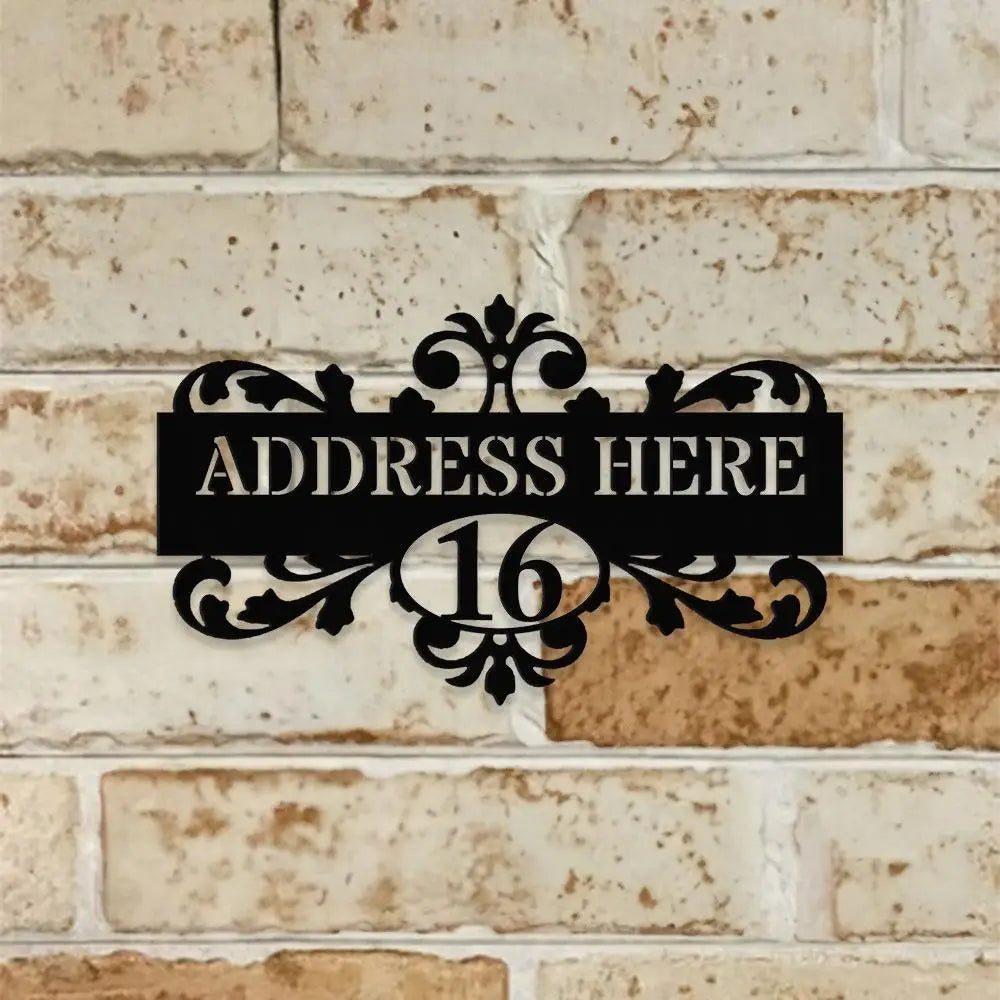 Monogram Address Name Metal Sign Addess Number Sign Personalized Split Letter Last Name Halloween Sign,Outdoor Door