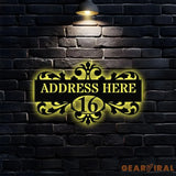 Monogram Address Name Metal Sign Addess Number Sign Personalized Split Letter Last Name Halloween Sign,Outdoor Door