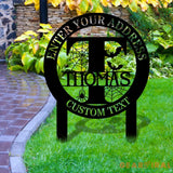 Monogram Halloween Styles Garden Metal Stake Personalized Family Name Yard Sign Outdoor Door Garden Decor Garden Art