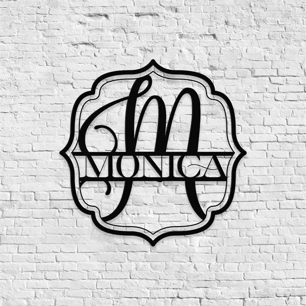 Monograms Family Name Metal Sign with LED Lights Personalized Family Name Metal Sign Family Wall Decor Personalized