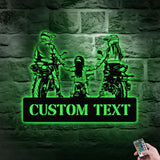 Motocrycle Metal LED Sign Personalized Family Name Metal Sign Family LED Wall Decor Personalized Wall Art Housewarming