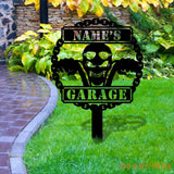 Motorcycle Lovers Garage Metal Sign Personalized Family Name Led Metal Sign Outdoor Door Decor Address Wall Art Gift