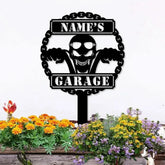 Motorcycle Lovers Garage Metal Sign Personalized Family Name Led Metal Sign Outdoor Door Decor Address Wall Art Gift