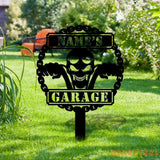 Motorcycle Lovers Garage Metal Sign Personalized Family Name Led Metal Sign Outdoor Door Decor Address Wall Art Gift