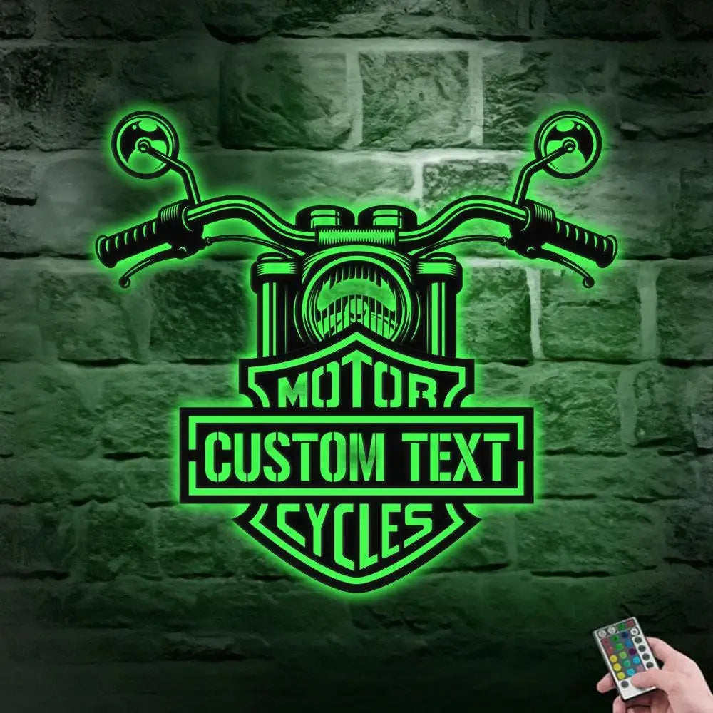 Motorcycle Lovers Metal Sign Personalized Family Name Led Metal Sign Outdoor Door Decor Motorcycle Wall Art Motorcycle