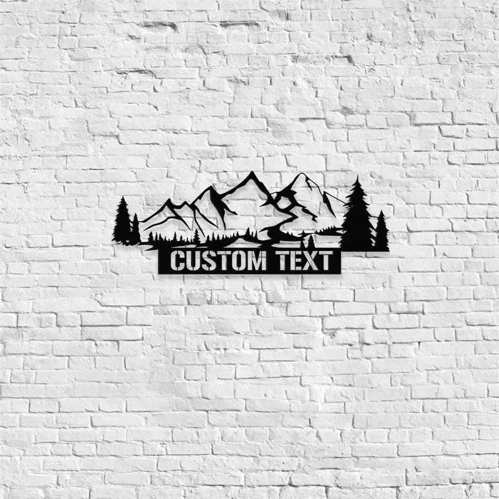 Mountain and Forest Metal Wall Art Housewarming Gif Personalize Metal Sign Metal Decor,Housewarming Mountain Wall art