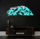Mountain Landscape Neon Sign - Customizable Nature Wall Art For Outdoor Lovers Perfect Decor For Adventure-Themed Rooms