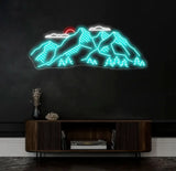 Mountain Landscape Neon Sign - Customizable Nature Wall Art For Outdoor Lovers Perfect Decor For Adventure-Themed Rooms