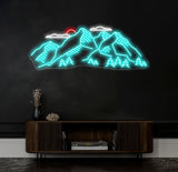 Mountain Landscape Neon Sign - Customizable Nature Wall Art For Outdoor Lovers Perfect Decor For Adventure-Themed Rooms