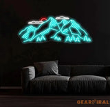Mountain Landscape Neon Sign - Customizable Nature Wall Art For Outdoor Lovers Perfect Decor For Adventure-Themed Rooms