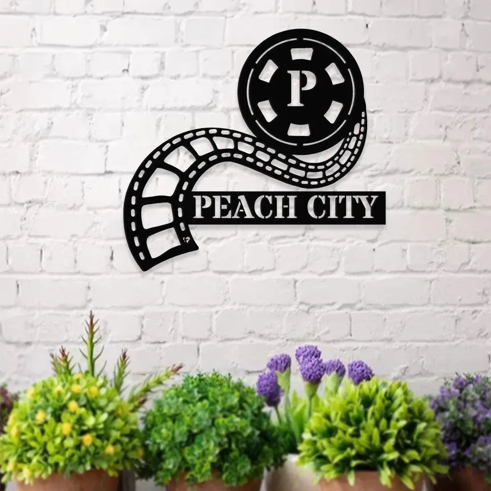 Movie Theatre Sign Family Name Metal Sign LED Movie Theatre Sign Monogram Movie Theatre Sign Wedding Gift Metal