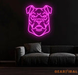 Multi-Color Pit Bull Neon Sign – Custom LED Neon Wall Light for Home Office or Pet Café – Unique Gift for Pit Bull and