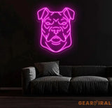Multi-Color Pit Bull Neon Sign – Custom LED Neon Wall Light for Home Office or Pet Café – Unique Gift for Pit Bull and