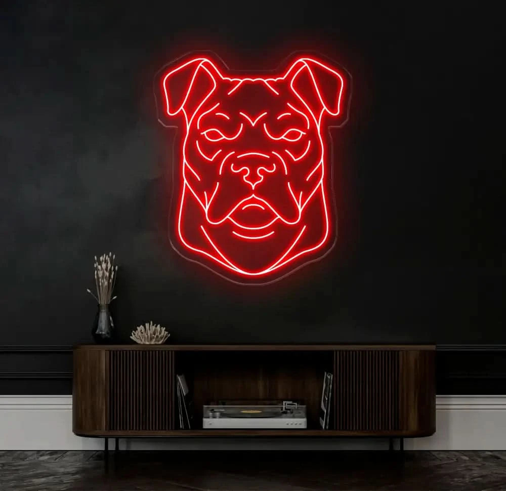 Multi-Color Pit Bull Neon Sign – Custom LED Neon Wall Light for Home Office or Pet Café – Unique Gift for Pit Bull and