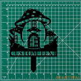 Mushroom House Garden Sign Mushroom Metal Stake Personalized Name Yard Sign Outdoor Door Garden Decor Metal Sign