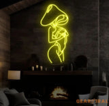Mushroom Lady Led Neon Sign Girl Body Neon Sign Bar Neon Sign for Man Cave Decor Bedroom Wall Decor Party Art