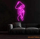 Mushroom Lady Led Neon Sign Girl Body Neon Sign Bar Neon Sign for Man Cave Decor Bedroom Wall Decor Party Art
