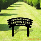 My Garden Sign with Flowers Custom Metal Sign - Garden Decor Metal Stake - Personalize Garden Metal Yard Sign