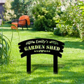 My Garden Sign with Flowers Custom Metal Sign - Garden Decor Metal Stake - Personalize Garden Metal Yard Sign