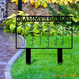 Nana’s Garden Flower Metal Sign Personalized Family Name Metal Sign Family LED Wall Decor Personalized Wall Art