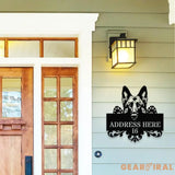 Naughty Dog Address Metal Sign Personalized Family Led Sign Outdoor Door Decor Personalized Address Wall Art Gift for