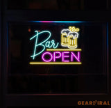Neon Bar Open Sign Custom Wall Decor Custom Bar Shop Neon Signs Neon Sign Home Bar Decor Neon Led Light Beer Bar Club