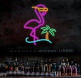 Neon Flamingo Neon Palm Tree Sign Flamingo Neon Sign Flamingo Decor Sunset Vapor Wave Neon Sign Tropical Neon Sign LED