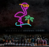 Neon Flamingo Neon Palm Tree Sign Flamingo Neon Sign Flamingo Decor Sunset Vapor Wave Neon Sign Tropical Neon Sign LED