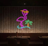 Neon Flamingo Neon Palm Tree Sign Flamingo Neon Sign Flamingo Decor Sunset Vapor Wave Neon Sign Tropical Neon Sign LED