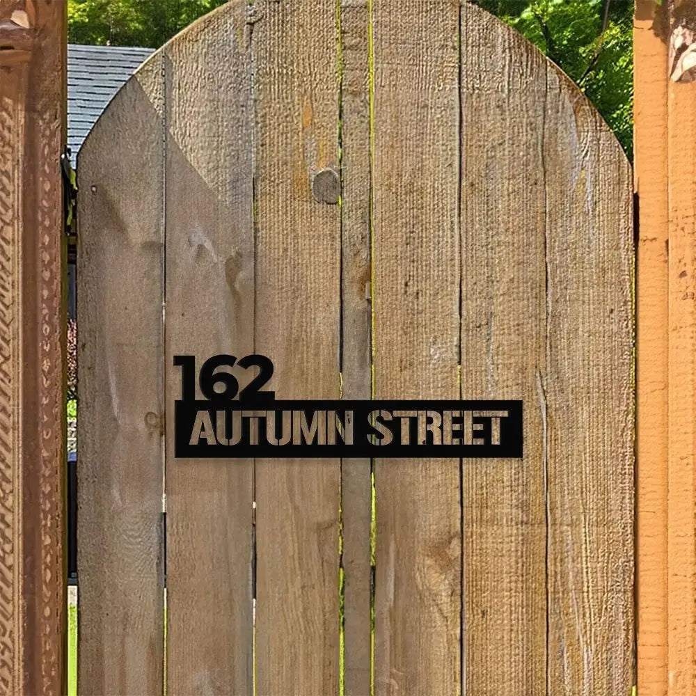 Number Address Door Sign - Number Metal Wall Sign - Address Led Sign - Last Name Initial Hanging - Personalize Metal