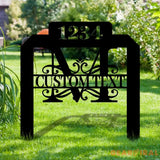 Number Address Metal Sign Metal Stake Personalized Name Yard Sign Outdoor Door Garden Decor Metal Sign Address Number