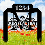 Number Address Metal Sign Metal Stake Personalized Name Yard Sign Outdoor Door Garden Decor Metal Sign Address Number