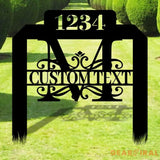 Number Address Metal Sign Metal Stake Personalized Name Yard Sign Outdoor Door Garden Decor Metal Sign Address Number