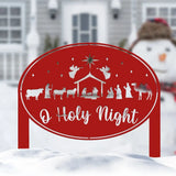 O Holy Night Metal Yard Stake Christmas Decor Nativity Yard Stake Metal Outdoor Decorations for the Holidays Christian